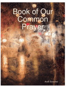 background of difused lights and people seen through distorting glass. Book title overlaid